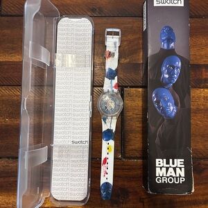 Swatch Blue and White Artistic Watch